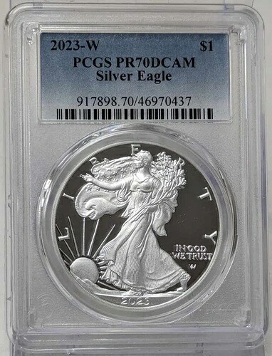 2023年 W アメリカン シルバー イーグル プルーフ PCGS PR70DCAM ブルーラベル
