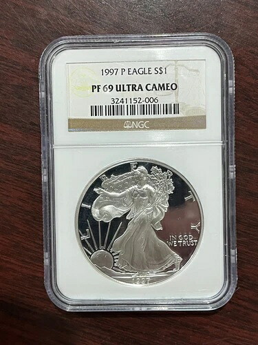 1997年 シルバーイーグル NGC MS-69 ブラウンラベル