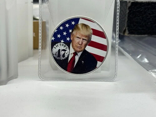 1オンス トランプ47th USAカラーシルバー カプセル入り .999 純銀地金 在庫あり