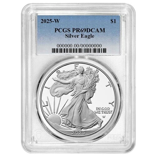 2025-W $1 1オンス プルーフ アメリカンシルバーイーグル PCGS PR69DCAM ブルーラベル