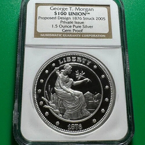 2005年 ジョージ・T・モーガン 100ドル ユニオン 1.5オンス シルバー NGC｜WORLD RESOURCE【QUEEN店】