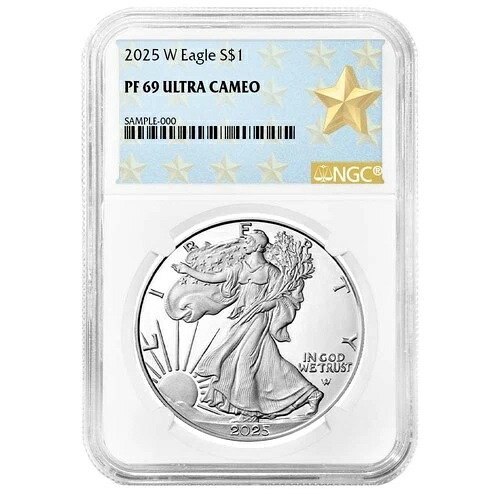 2025-W プルーフ $1 アメリカン シルバー イーグル NGC PF69UC ウェストポイント スターラベル