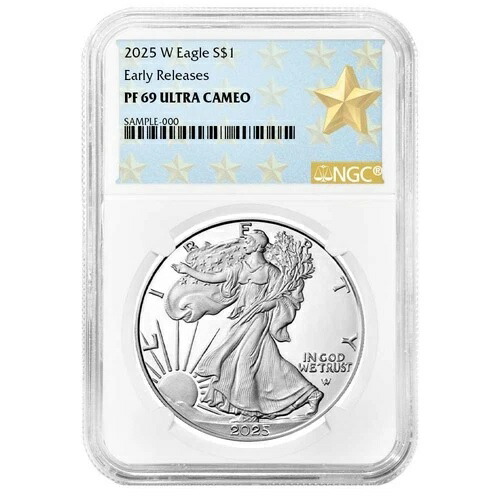 2025-W プルーフ 1ドル アメリカン シルバー イーグル NGC PF69UC ER ウェストポイント スターラベル｜WORLD RESOURCE【QUEEN店】