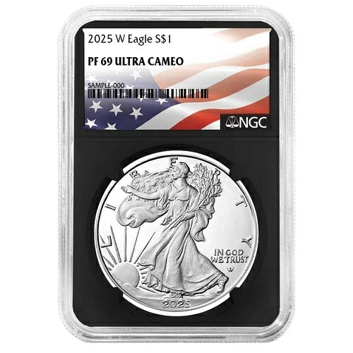 2025-W $1 1オンス プルーフ アメリカンシルバーイーグル NGC PF69UC フラッグラベル レトロコア