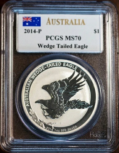 2014年 1ドル銀貨 オーストラリア ウェッジテールイーグル MS 70 PCGS # 30112138 + ボーナス|WORLD RESOURCE【QUEEN店】