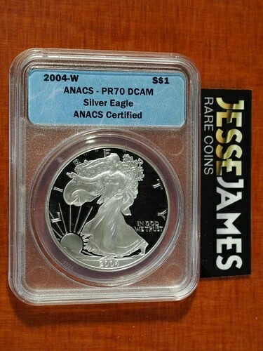 2004 W プルーフ シルバー イーグル ANACS PR70 DCAM ブルーラベル｜WORLD RESOURCE【QUEEN店】 42,185円