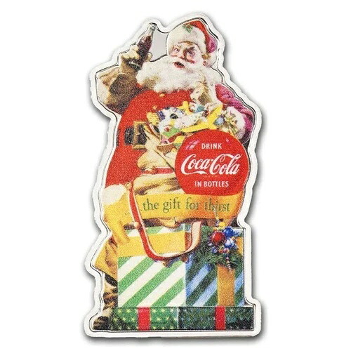 1オンス カラーコカコーラ サンタ型シルバーラウンド（箱、CoA）｜WORLD RESOURCE【QUEEN店】