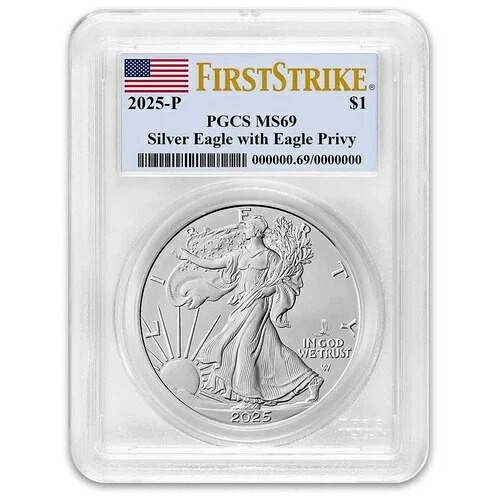 2025-(P) アメリカンシルバーイーグル（イーグル・プリヴィ）MS-69 PCGS (FS)｜WORLD RESOURCE【QUEEN店】