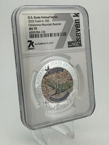 7K メタルズ アメリカ州動物シリーズ MS70 オクラホマ州 - マウンテンブーマー NGC 2022｜WORLD RESOURCE【QUEEN店】