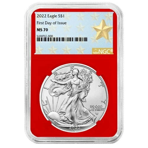 2022年 1ドル 1オンス アメリカンシルバーイーグル NGC MS70 FDI ウェストポイント スターラベル レッドコア