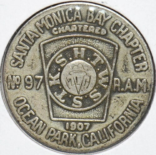 1907 オーシャンパーク、カリフォルニア州サンタモニカ メイソニックトークン 293149 複合配送 42,185円