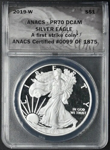 2019-W アメリカン シルバー イーグル ANACS PR70 DCAM ファースト ストライク ?COINGIANTS?|WORLD RESOURCE【QUEEN店】