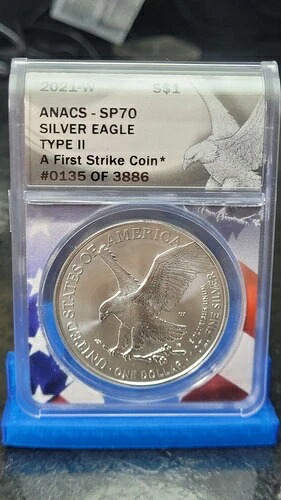 2021-W ASE シルバーイーグル $1 ANACS SP70 タイプII