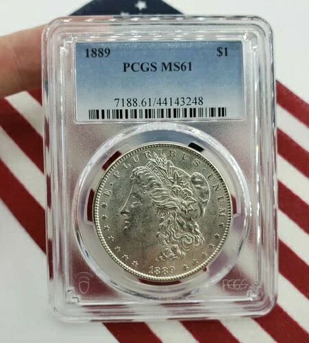 1889年 PCGS MS61 モルガン・ダラー銀貨 $1 ワン・リバティ・ラウンド・イーグル地金