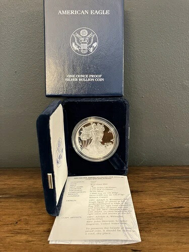 2003-W 1オンス 米銀プルーフイーグルドルコイン 米国ウェストポイント造幣局 箱入り COA付き|WORLD RESOURCE【QUEEN店】