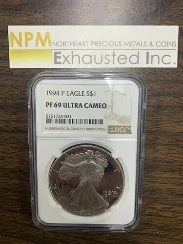 1994-P シルバーイーグルドル NGC PF69 ウルトラカメオ $1