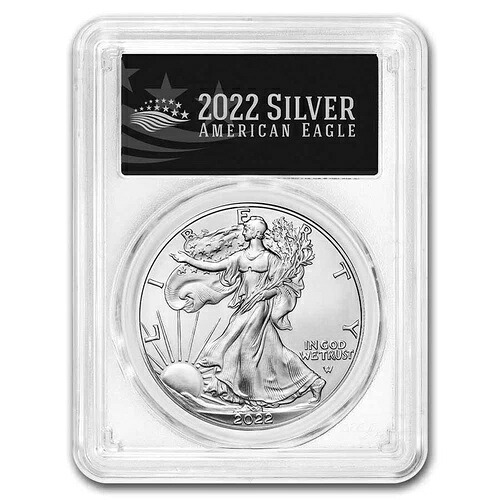 2022年 アメリカン シルバー イーグル MS-70 PCGS (FDI、ブラックラベル)