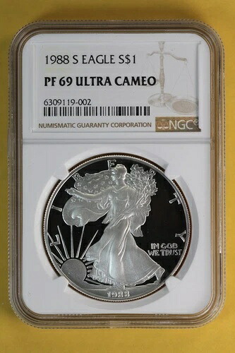 1988-S プルーフ シルバー イーグル NGC PF-69 ウルトラカメオ 3N5Y