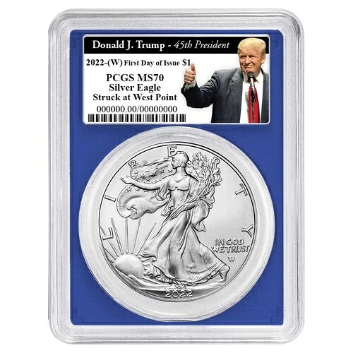 2022年 (W) 1ドル 1オンス アメリカンシルバーイーグル PCGS MS70 FDOI トランプ第45代大統領