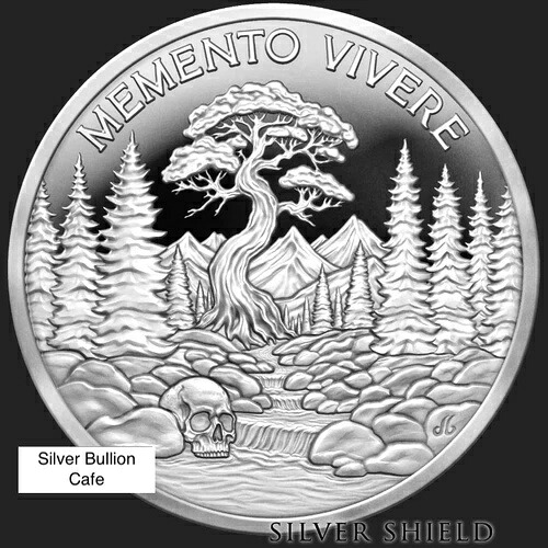 1オンス 2025 MEMENTO VIVERE シルバーシールド ミニミントプルーフ .999 シルバー プレセール