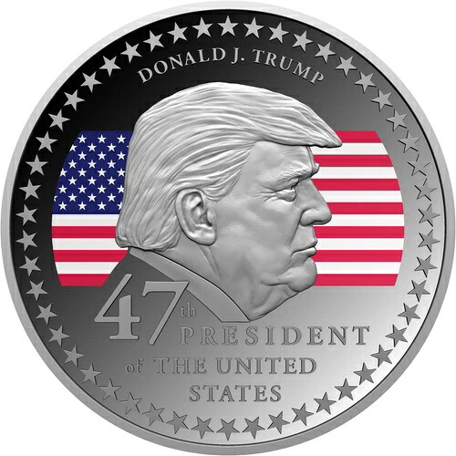 ドナルド・トランプ 第47代アメリカ合衆国大統領 1オンス 純銀銀 999プルーフ ラウンドコイン
