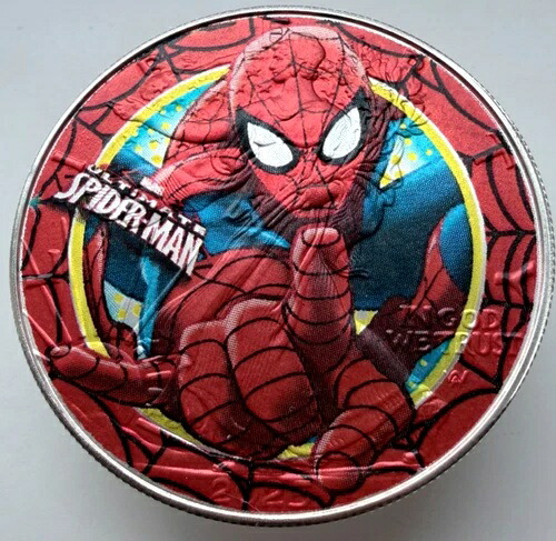 スパイダーマン - アメリカン シルバー イーグル 1オンス .999 シルバー ドル スパイダーマン コイン