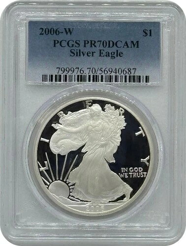 2006-W PCGS PR70 プルーフ アメリカン シルバー イーグル 1ドル コイン