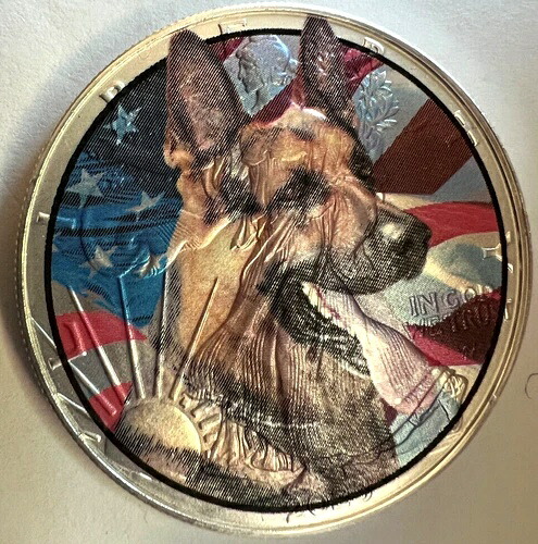 警察犬ジャーマン・シェパード - アメリカン・シルバー・イーグル 1オンス .999 シルバードルコイン 42,900円