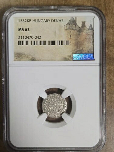 1552KB ハンガリー デナール NGC MS62 - スラブ中世銀貨