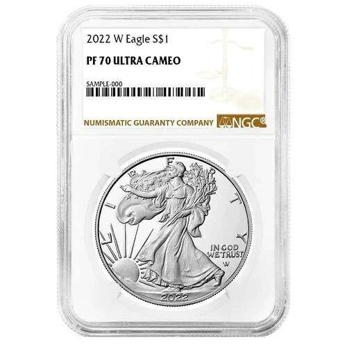 2022-W プルーフ 1ドル アメリカン シルバー イーグル NGC PF70UC ブラウンラベル 43,615円