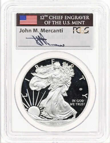 2013-W $1 アメリカン シルバー イーグル PCGS PR70DCAM - ジョン・M・マーカンティ署名