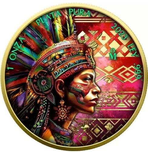 2023年 メキシコ リベルタッド アステカ帝国シリーズ - アステカ女性 1オンス .999 シルバーコイン 43,615円