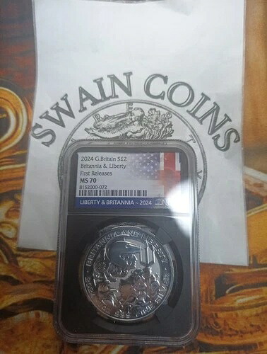2024年 イギリス ブリタニア＆リバティ シルバー NGC MS70 | 初版 E111