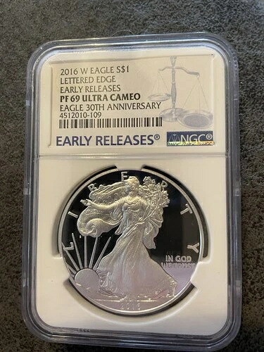 2016-W プルーフ アメリカン イーグル NGC PF69 ウルトラ カメオ、Le Edg 早期リリース、30 年。 44,330円