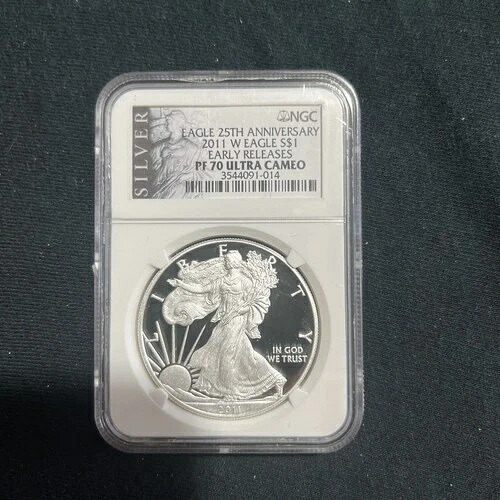 2011年 W シルバー イーグル ダラー PF70 ウルトラ カメオ NGC 認定