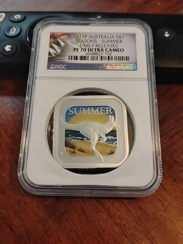 2013-P オーストラリア シルバー $1 シーズンズ - サマー 早期リリース NGC PF70 ウルトラカメオ