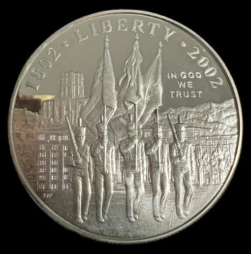 2002年ウェストポイント建国200周年記念1オンス.999ドル銀貨