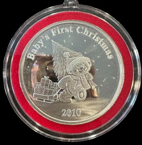 2010年 赤ちゃんの初めてのクリスマス 1オンス .999 銀貨