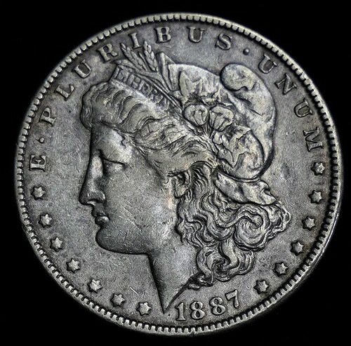 米国銀モルガンドル 1887年 美しい希少銀貨 自由の女神 C761