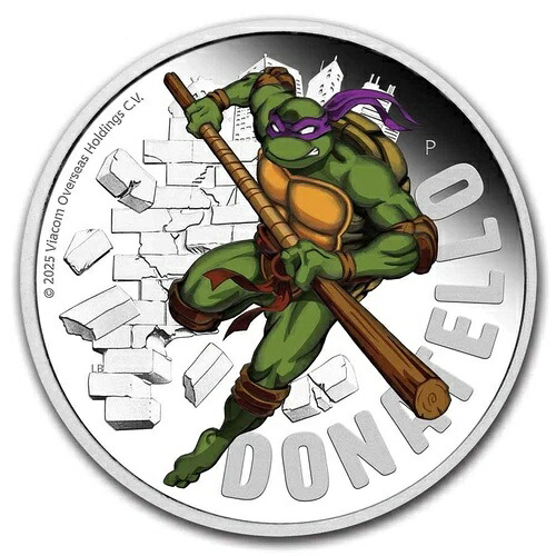 2025 TUV 1オンス シルバー カラーライズ TMNT ドナテロ プルーフ (ボックス)