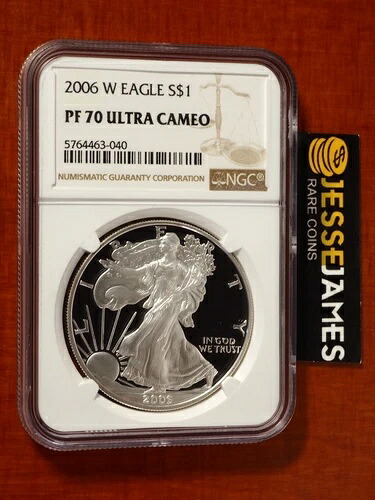 2006 W プルーフ シルバー イーグル NGC PF70 ウルトラカメオ クラシック ブラウンラベル