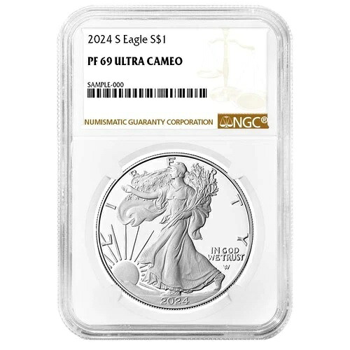 2024-S プルーフ 1ドル アメリカン シルバー イーグル NGC PF69UC ブラウンラベル