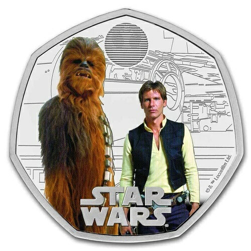 2024年 GB スター・ウォーズ：ハン・ソロとチューバッカ シルバー・プルーフ・カラーコイン