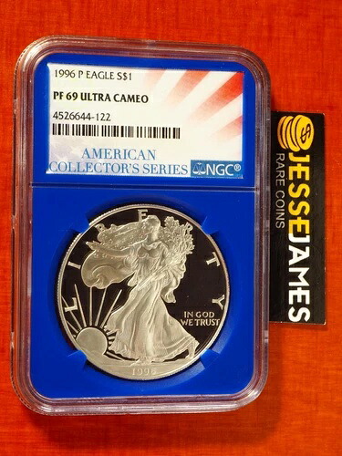 1996年 Pプルーフ シルバーイーグル NGC PF69 ウルトラカメオ ブルーコアホルダー