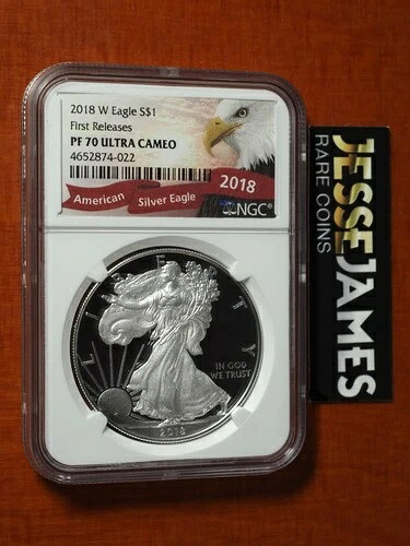 2018 W プルーフ シルバー イーグル NGC PF70 ウルトラカメオ ファーストリリース バルドイーグルラベル