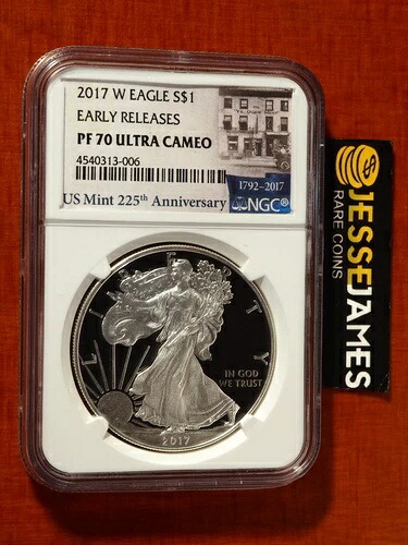 2017 W プルーフ シルバー イーグル NGC PF70 ウルトラカメオ アーリー