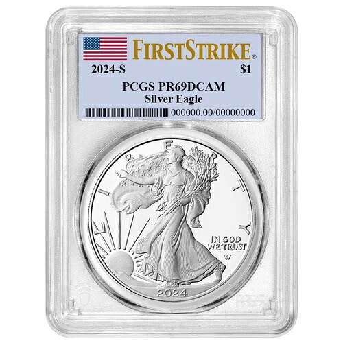 2024-S $1 1オンス プルーフ アメリカンシルバーイーグル PCGS PR69DCAM FS フラッグラベル 45,045円
