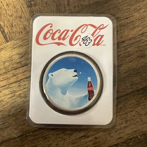 コカ・コーラ? 1オンス シルバー ポーラーベア カラーライズド ラウンド