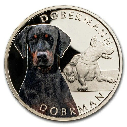 2023年ニウエ1オンスシルバープルーフ犬種:ドーベルマン