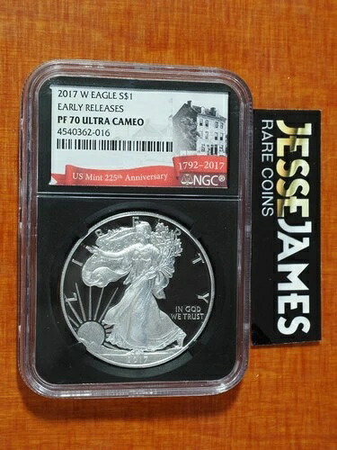 2017 W プルーフ シルバー イーグル NGC PF70 ウルトラカメオ アーリーリリース USMINT ラベル